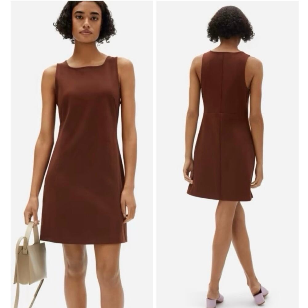 Everlane Party of One Square Neck A-Line Cotton 90s Minimalist Mini Dress- Small